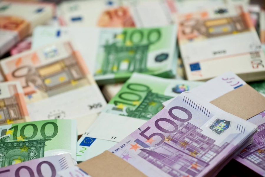 Euro Geld Scheine Bndel Liegend