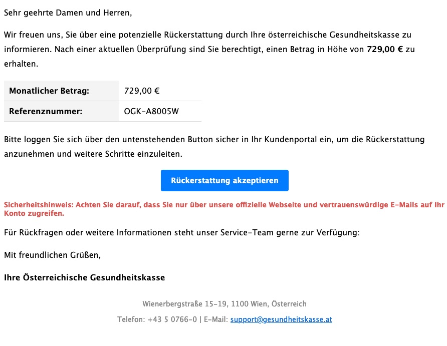 ÖGK - Phishing-Mail